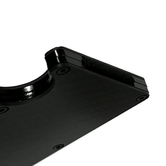 Carbon Fiber Metal Wallet RFID Blocking Money Clip Slim‎ Credit Card Black - Picture 5 of 5